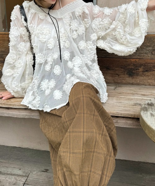 WILLFULLY(ウィルフリー)の「volume wide shirring check PT(その他パンツ・レディース・ブラック/ブラウン・FREE)」の5枚目の写真