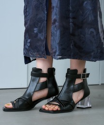 HARE | カットアウトデザインヒールブーサン(HARE)(サンダル)