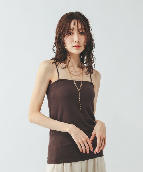 GLOBAL WORK（グローバルワーク）の「Fffit エフィット/カップ付きリブキャミストレート/625140（キャミソール・レディース・ダークブラウン/ブラック/オフホワイト・X-LARGE/MEDIUM/SMALL/LARGE）」の3枚目の写真