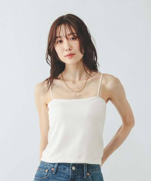 GLOBAL WORK（グローバルワーク）の「Fffit エフィット/カップ付きリブキャミストレート/625140（キャミソール・レディース・ダークブラウン/ブラック/オフホワイト・X-LARGE/MEDIUM/SMALL/LARGE）」の21枚目の写真