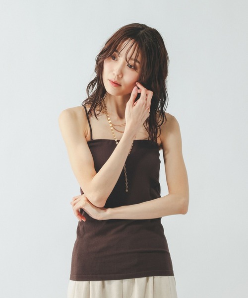 GLOBAL WORK（グローバルワーク）の「Fffit エフィット/カップ付きリブキャミストレート/625140（キャミソール・レディース・ダークブラウン/ブラック/オフホワイト・X-LARGE/MEDIUM/SMALL/LARGE）」の10枚目の写真
