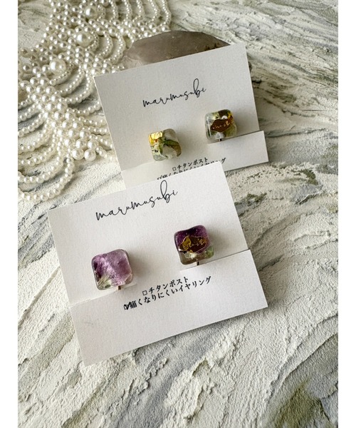 tone(トーン)の「【marumusubi】viola squareイヤリング(MA)(イヤリング・レディース・イエロー/ブルー・FREE)」の9枚目の写真