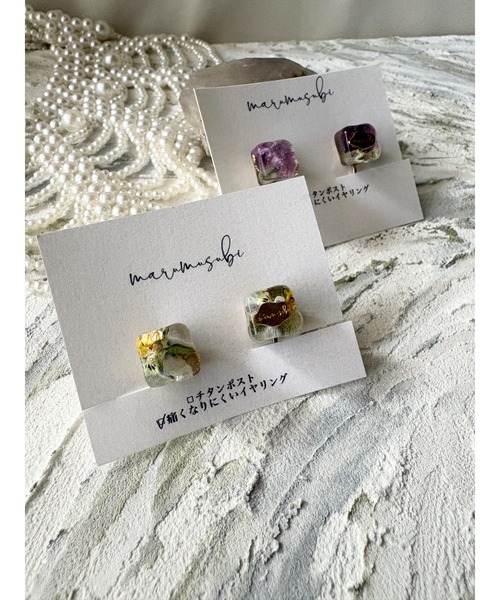 tone(トーン)の「【marumusubi】viola squareイヤリング(MA)(イヤリング・レディース・イエロー/ブルー・FREE)」の10枚目の写真