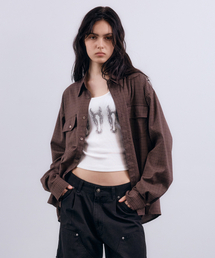 NUAKLE（ヌアクル）の「(w) アーカイブチェックシャツ_モカブラウン（シャツ/ブラウス）」