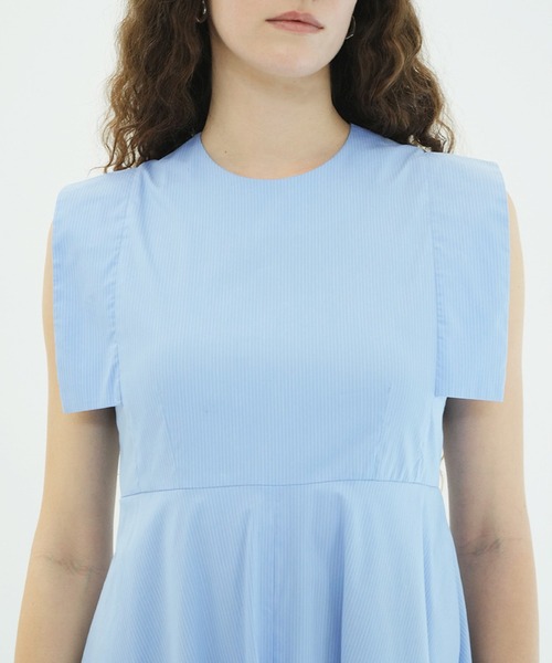 CLANE(クラネ)の「SQUARE SLEEVE ONEPIECE(ワンピース・レディース・アイボリー/ブラック/ストライプ・0/1/2)」の7枚目の写真