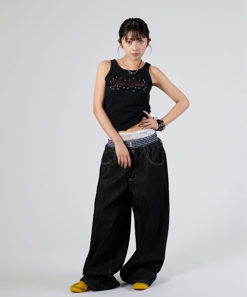 sedacle girl（セダクルガール）の「フロントアイレット加工タンク（タンクトップ・レディース・チャコールグレー/ブラック/ブラウン・MEDIUM/SMALL）」の13枚目の写真