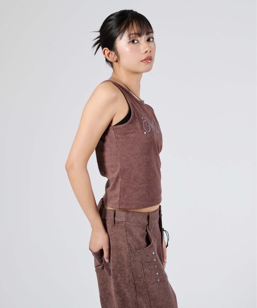 sedacle girl（セダクルガール）の「フロントアイレット加工タンク（タンクトップ・レディース・チャコールグレー/ブラック/ブラウン・MEDIUM/SMALL）」の19枚目の写真