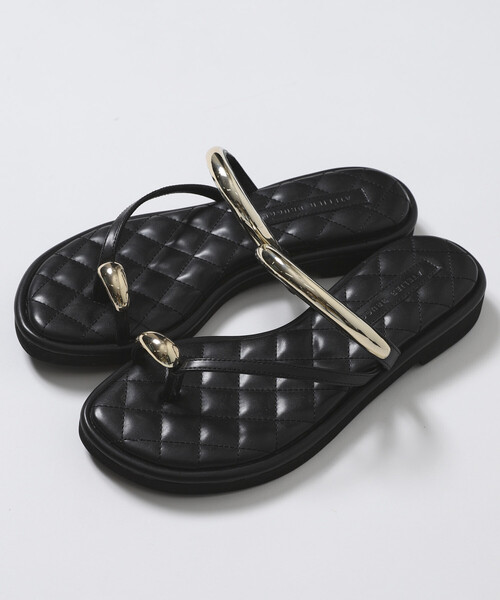 ATELIER BRUGGE(アトリエブルージュ)の「ATELIER BRUGGE/アトリエブルージュ メタルパーツ キルティング フラット トングサンダル / 2.5cmソール (22.5cm~24.5cmサイズ展開)(サンダル・レディース・キャメル/ブラック・SMALL/MEDIUM/LARGE)」の9枚目の写真