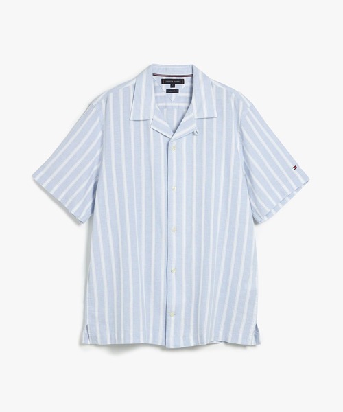TOMMY HILFIGER(トミーヒルフィガー)の「リネンブレンドテクスチャーストライプショートスリーブシャツ(シャツ/ブラウス・メンズ・ネイビー・SMALL/MEDIUM/LARGE/X-LARGE)」の5枚目の写真