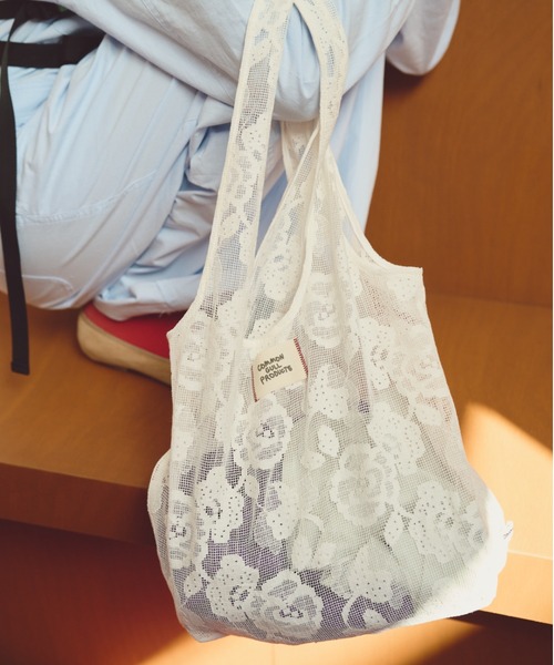 common gull products.(コモンガルプロダクツ)の「空匂うレースバッグ(トートバッグ・レディース・アイボリー・フリー)」の1枚目の写真