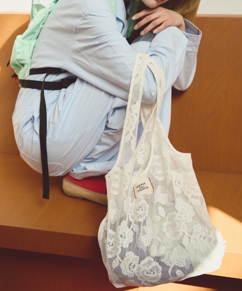 common gull products.(コモンガルプロダクツ)の「空匂うレースバッグ(トートバッグ・レディース・アイボリー・フリー)」の4枚目の写真