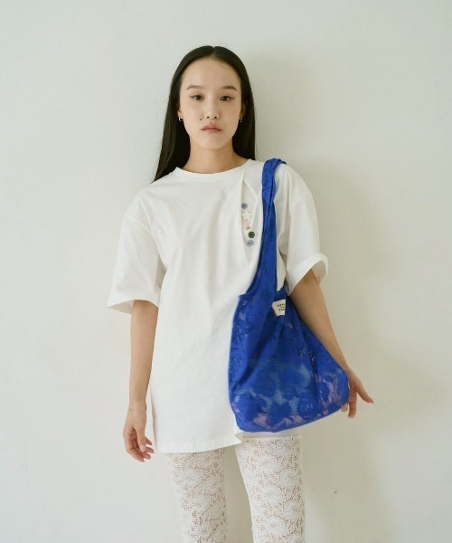 common gull products.（コモンガルプロダクツ）の「空匂うレースバッグ（トートバッグ・レディース・アイボリー/ピンク系/パープル系・フリー）」の10枚目の写真
