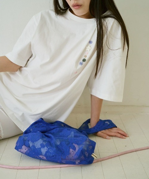 common gull products.（コモンガルプロダクツ）の「空匂うレースバッグ（トートバッグ・レディース・アイボリー/ピンク系/パープル系・フリー）」の12枚目の写真