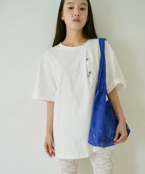 common gull products.（コモンガルプロダクツ）の「空匂うレースバッグ（トートバッグ・レディース・アイボリー/ピンク系/パープル系・フリー）」の15枚目の写真