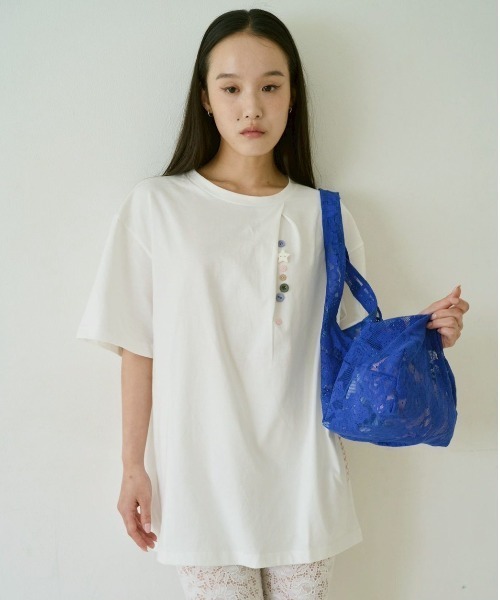 common gull products.（コモンガルプロダクツ）の「空匂うレースバッグ（トートバッグ・レディース・アイボリー/ピンク系/パープル系・フリー）」の16枚目の写真