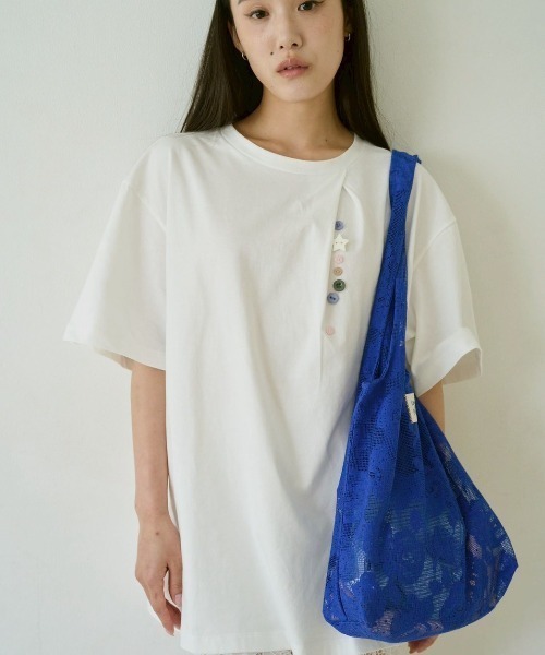 common gull products.（コモンガルプロダクツ）の「空匂うレースバッグ（トートバッグ・レディース・アイボリー/ピンク系/パープル系・フリー）」の18枚目の写真