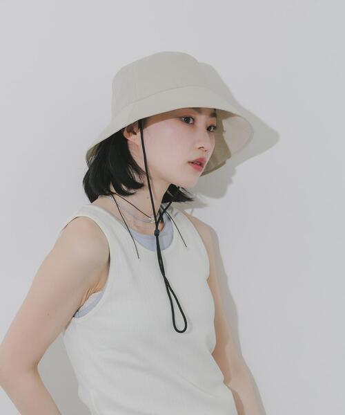 SMELLY(スメリー)の「『撥水/UVカット』ハッスイドロストバケットハット(ハット・レディース・ブラック/アイボリー/ベージュ・-)」の8枚目の写真