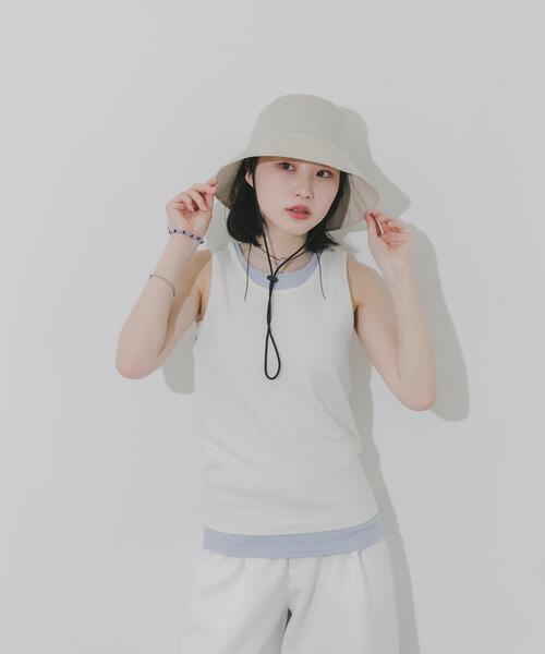 SMELLY(スメリー)の「『撥水/UVカット』ハッスイドロストバケットハット(ハット・レディース・ブラック/アイボリー/ベージュ・-)」の9枚目の写真