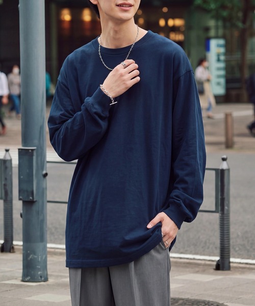 American Apparel(アメリカンアパレル)の「【American Apparel】6oz ロングスリーブTee/ロンT AAPP-T1304 MURS(Tシャツ/カットソー・メンズ・ホワイト/ブラック/サックスブルー/ベージュ/ネイビー/オレンジ・M/S/L/XL)」の4枚目の写真