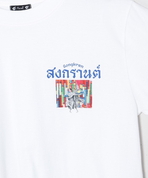 チャイハネ(チャイハネ)の「【チャイハネ】ソンクラーンプリントメンズTシャツ(Tシャツ/カットソー・メンズ・ブラック/ホワイト・FREE)」の5枚目の写真