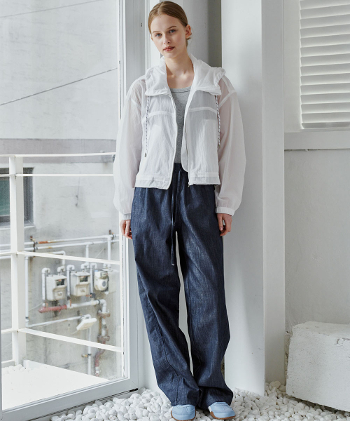 MALOUPE(マロップ)の「9162 軽量バンディングワイドパンツ(ダークインディゴ)(デニムパンツ・レディース・その他・SMALL/MEDIUM)」の3枚目の写真