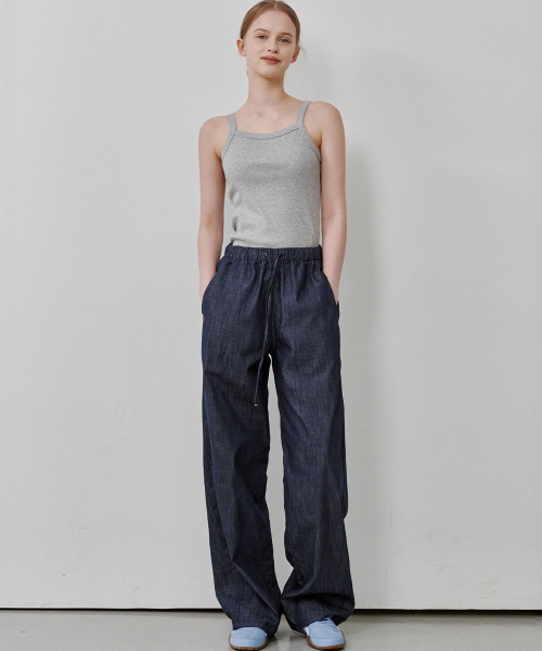 MALOUPE(マロップ)の「9162 軽量バンディングワイドパンツ(ダークインディゴ)(デニムパンツ・レディース・その他・SMALL/MEDIUM)」の5枚目の写真