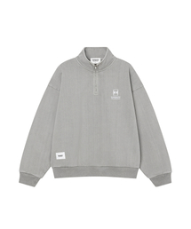 KRB Washed Embroidered Half Zip-up - Grey