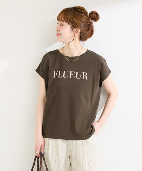 B.C STOCK(ベーセーストック)の「ウォッシャブル / 接触冷感 / スムースフレンチスリーブTEE(Tシャツ/カットソー・レディース・イエロー/ネイビー/ブラウン/ホワイト・FREE)」の14枚目の写真