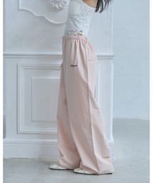 Smyeon（スミョン）の「Logo embroidered relax pajama pants/ロゴ刺繍リラックスパジャマパンツ（その他パンツ）」