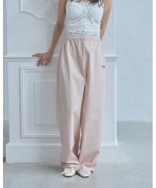 Smyeon(スミョン)の「Logo embroidered relax pajama pants/ロゴ刺繍リラックスパジャマパンツ(その他パンツ・レディース・ダークネイビー/ピンク/ブラウン・FREE)」の6枚目の写真