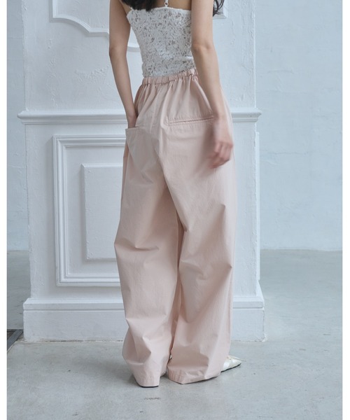 Smyeon(スミョン)の「Logo embroidered relax pajama pants/ロゴ刺繍リラックスパジャマパンツ(その他パンツ・レディース・ダークネイビー/ピンク/ブラウン・FREE)」の7枚目の写真
