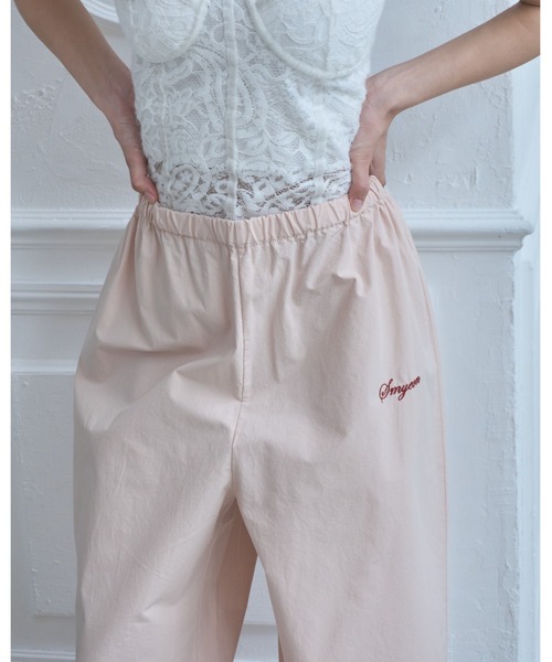 Smyeon(スミョン)の「Logo embroidered relax pajama pants/ロゴ刺繍リラックスパジャマパンツ(その他パンツ・レディース・ダークネイビー/ピンク/ブラウン・FREE)」の9枚目の写真