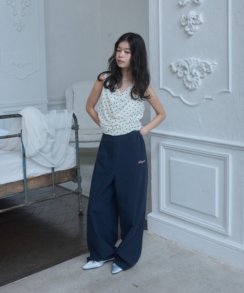 Smyeon(スミョン)の「Logo embroidered relax pajama pants/ロゴ刺繍リラックスパジャマパンツ(その他パンツ・レディース・ダークネイビー/ピンク/ブラウン・FREE)」の11枚目の写真