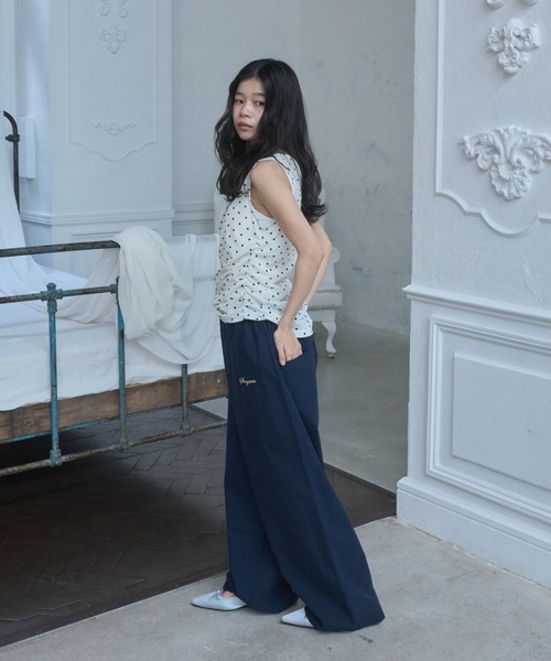 Smyeon(スミョン)の「Logo embroidered relax pajama pants/ロゴ刺繍リラックスパジャマパンツ(その他パンツ・レディース・ダークネイビー/ピンク/ブラウン・FREE)」の12枚目の写真