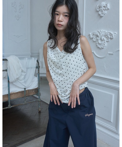 Smyeon(スミョン)の「Logo embroidered relax pajama pants/ロゴ刺繍リラックスパジャマパンツ(その他パンツ・レディース・ダークネイビー/ピンク/ブラウン・FREE)」の13枚目の写真