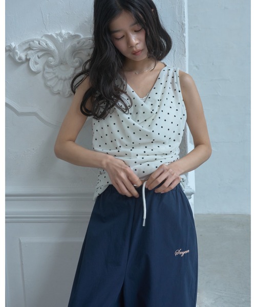 Smyeon(スミョン)の「Logo embroidered relax pajama pants/ロゴ刺繍リラックスパジャマパンツ(その他パンツ・レディース・ダークネイビー/ピンク/ブラウン・FREE)」の18枚目の写真