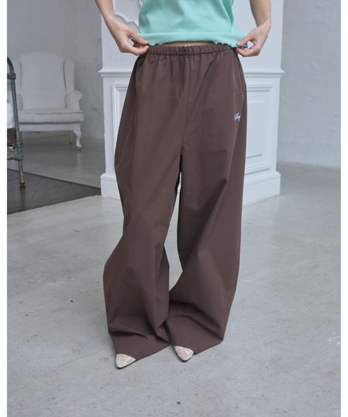 Smyeon(スミョン)の「Logo embroidered relax pajama pants/ロゴ刺繍リラックスパジャマパンツ(その他パンツ・レディース・ダークネイビー/ピンク/ブラウン・FREE)」の19枚目の写真