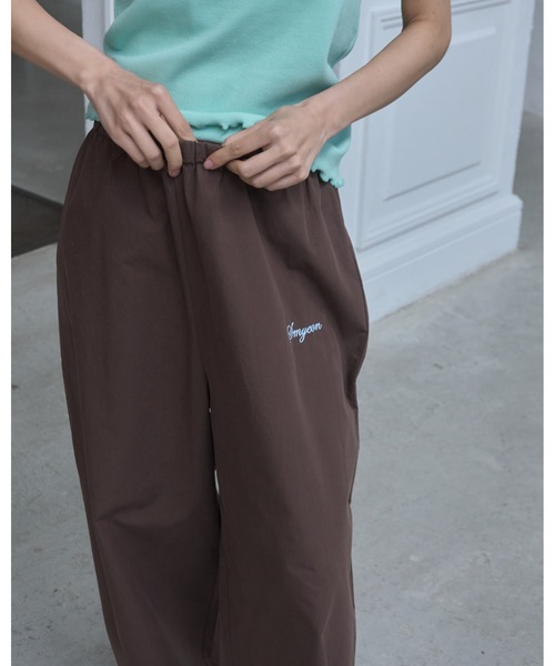 Smyeon(スミョン)の「Logo embroidered relax pajama pants/ロゴ刺繍リラックスパジャマパンツ(その他パンツ・レディース・ダークネイビー/ピンク/ブラウン・FREE)」の20枚目の写真