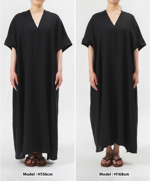 Demi-Luxe BEAMS（デミルクス ビームス）の「リネン カフタン ワンピース（ワンピース・レディース・ブラック・ONE SIZE）」の16枚目の写真