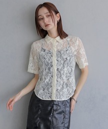 【&ｇ'aime 】フラワーレースシャツ　FlourLaceShirt