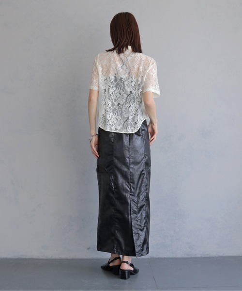 &g'aime(アンジェム)の「【&g'aime 】フラワーレースシャツ FlourLaceShirt(シャツ/ブラウス・レディース・ブラック/アイボリー・FREE)」の13枚目の写真
