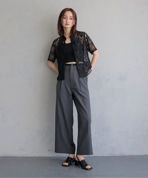 &g'aime(アンジェム)の「【&g'aime 】フラワーレースシャツ FlourLaceShirt(シャツ/ブラウス・レディース・ブラック/アイボリー・FREE)」の22枚目の写真