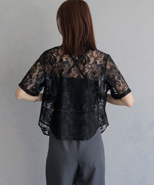&g'aime(アンジェム)の「【&g'aime 】フラワーレースシャツ FlourLaceShirt(シャツ/ブラウス・レディース・ブラック/アイボリー・FREE)」の20枚目の写真