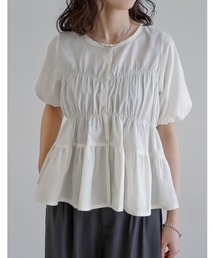 [2026 SUMMER COLLECTION]ブロードシャーリングパフスリーブブラウス