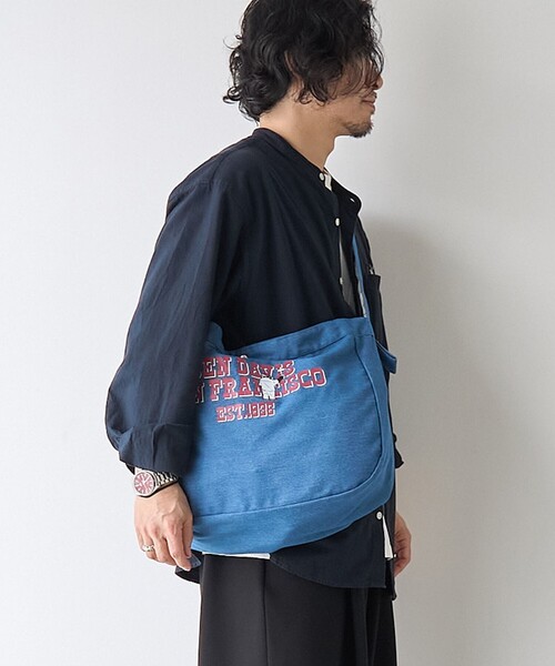 BEN DAVIS(ベンデイビス)の「【WEB限定】BENDAVIS (ベンデイビス)ニュースペーパー バッグ(ショルダーバッグ・メンズ・その他1/ネイビー/ホワイト・FREE)」の9枚目の写真