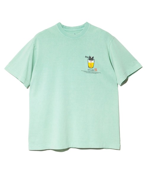 go slow caravan(ゴースローキャラバン)の「RAY綿 G/D 猫と麦酒 TEE 麦酒風呂(Tシャツ/カットソー・メンズ・ミント/ブラック系その他2・MEDIUM/LARGE/SMALL/X-LARGE)」の8枚目の写真