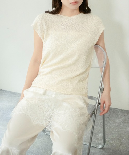 on:nue（オンニュ）の「【on:nue】[着用動画あり！] ソフトミックスヤーンニットトップス（ニット/セーター・レディース・アイボリー/グレー/ベージュ・FREE）」の12枚目の写真