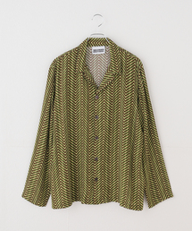 ジャーナルスタンダードレサージュ　オープンカラーシャツ ウールシャツ ZOZO限定】Open Collar satin SH / オープンカラー サテンシャツ