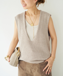 Lily Linen Vネック ベスト