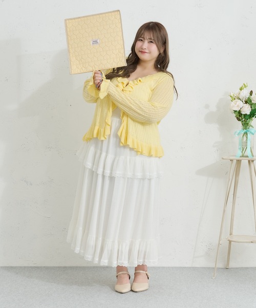 Louiosy（ルオシー）の「【Louiosy】【大きいサイズ】ティアードフリルキャミワンピース（ワンピース・レディース・ブラック/アイボリー/ライトブルー・4L/3L/X-LARGE）」の22枚目の写真